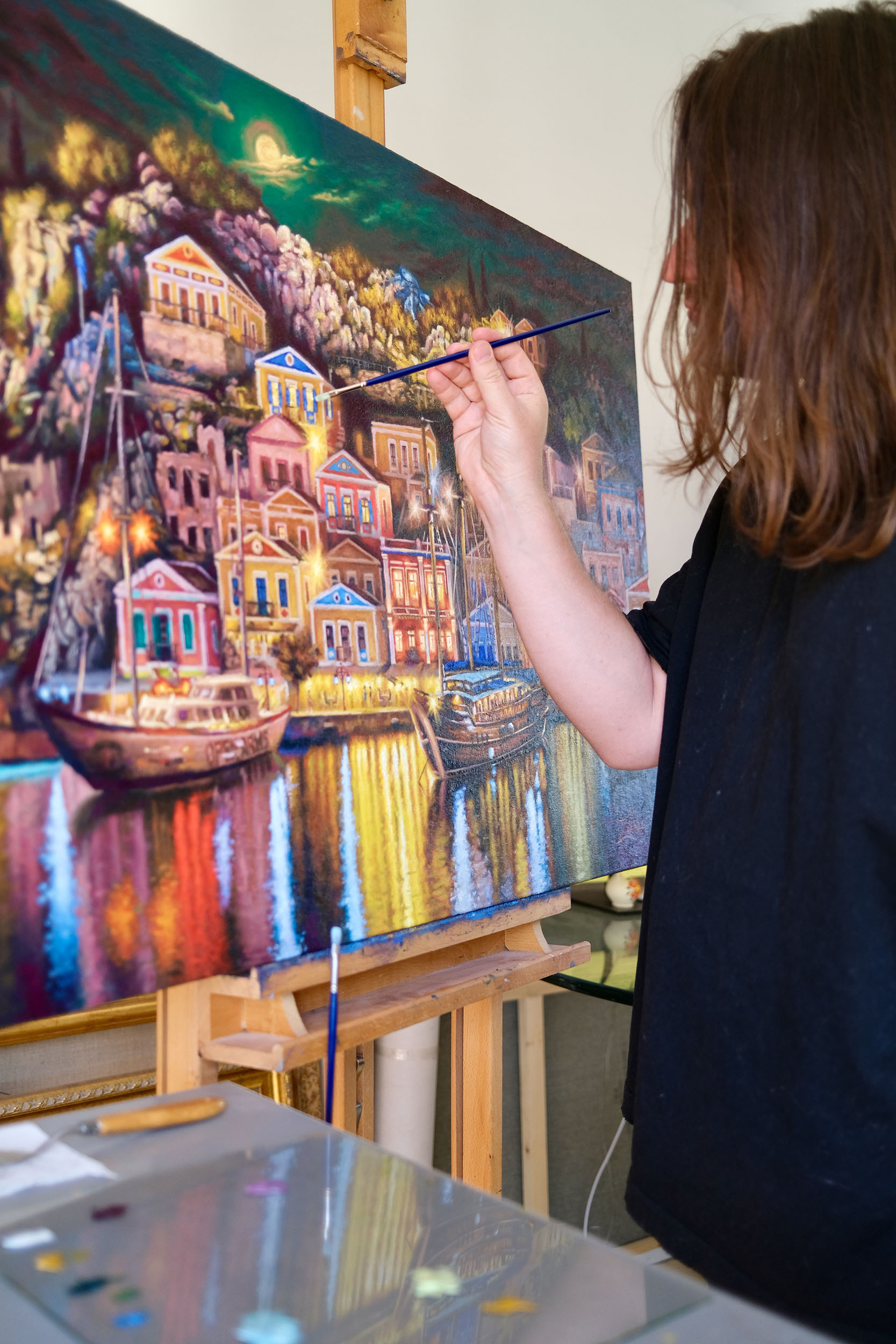 Symi painting by artist Zac Zorbas